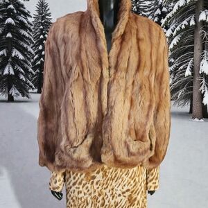 Luxurious Brown Mink Fur Cape